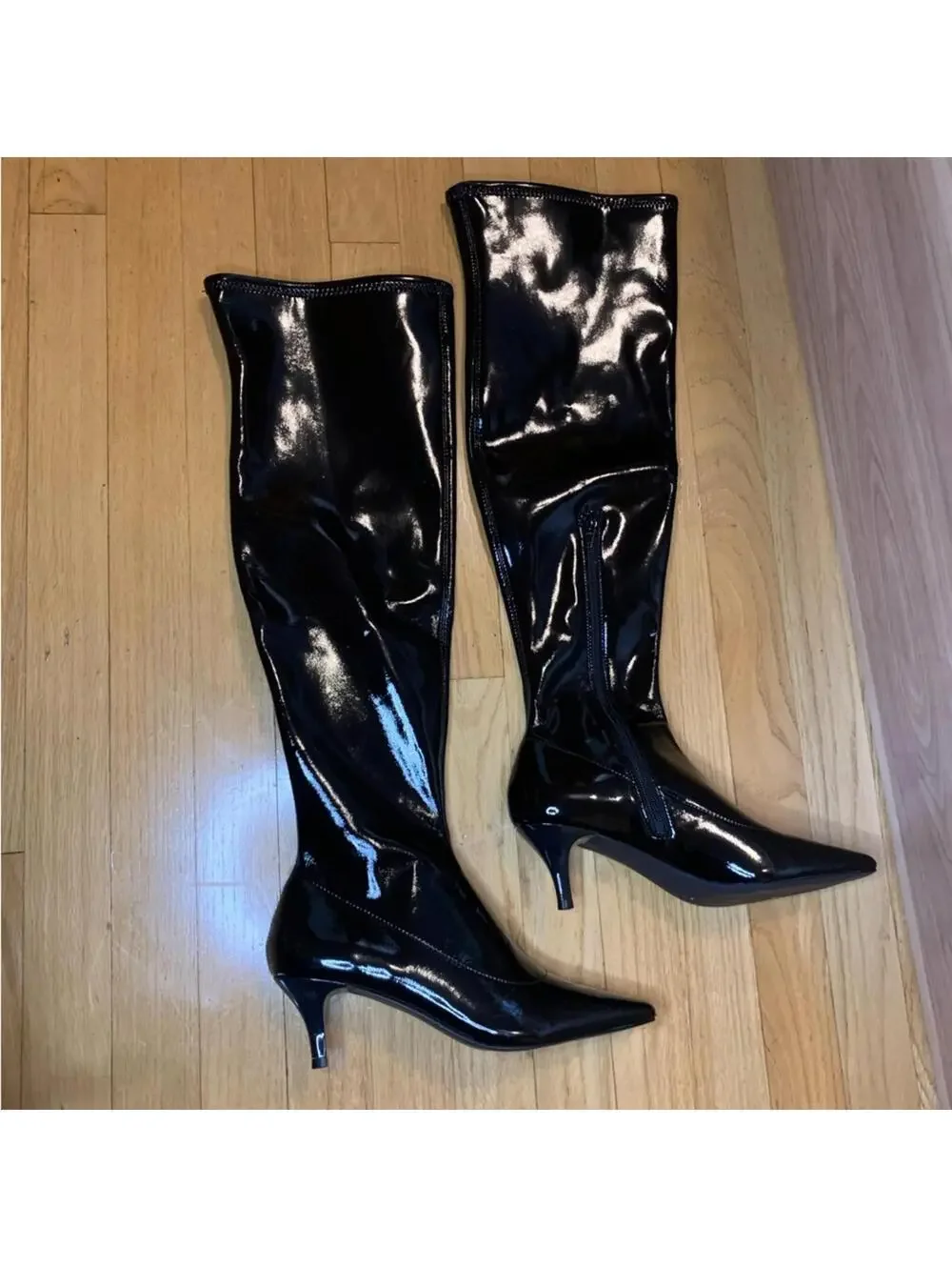Abound Carmy Over the Knee Boots in Black Patent - Size 7.5